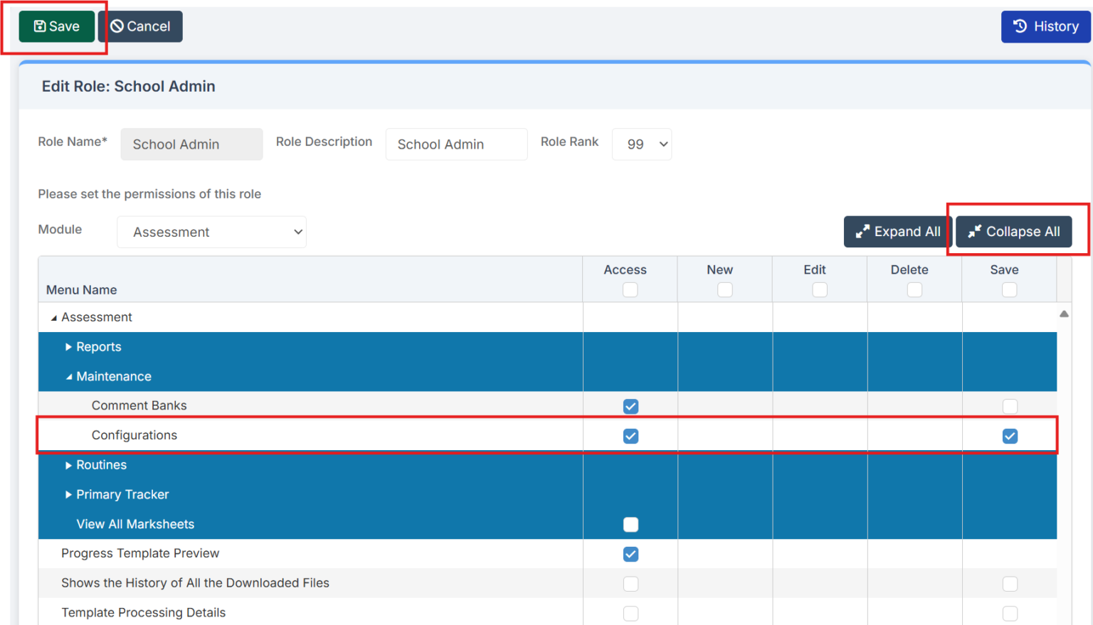 BROMCOM: How to add 'Configurations' to a Role for Key Stage ...