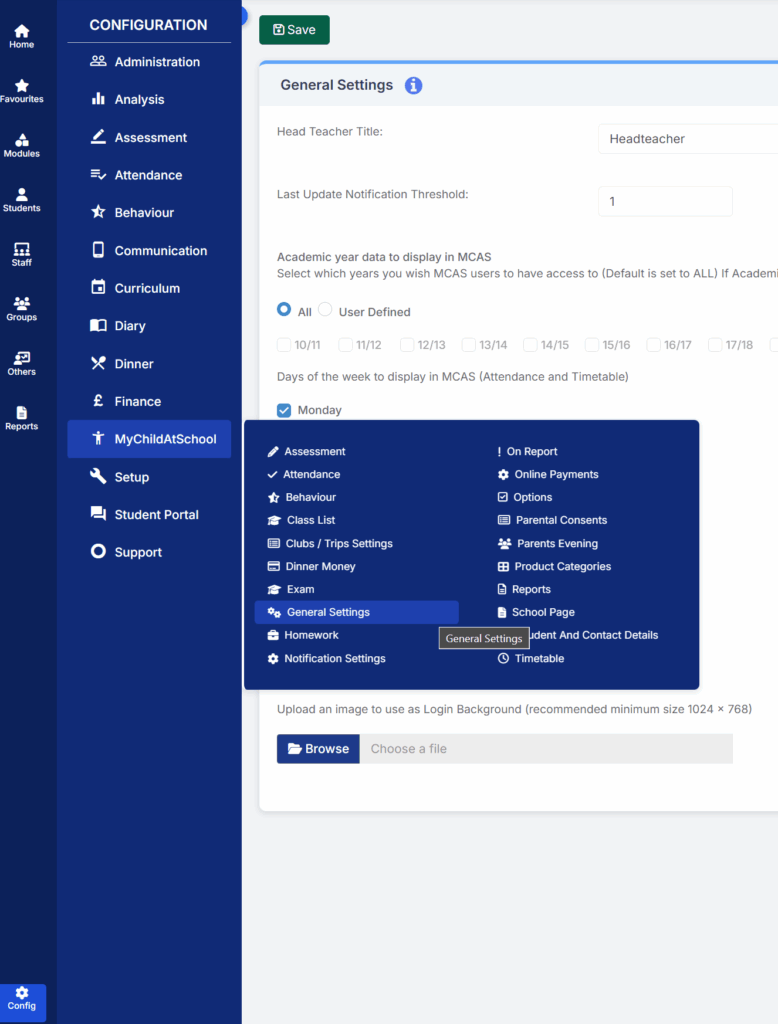 Configuring the General Settings in MyChildAtSchool - Frequently Asked ...